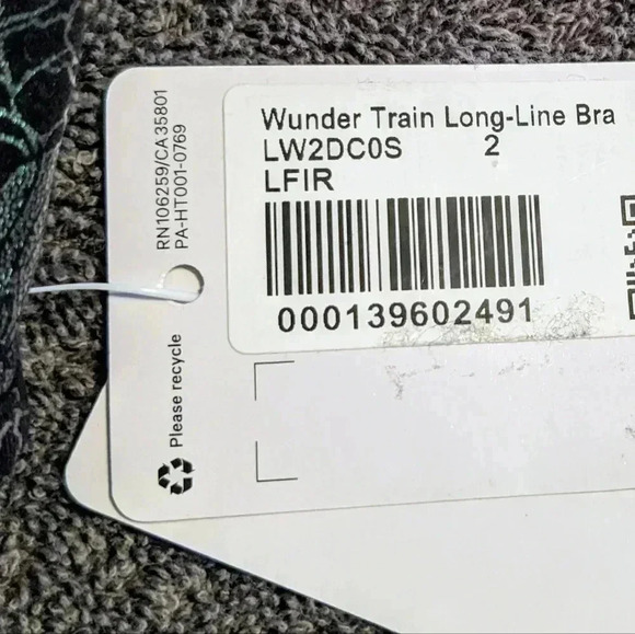 Lululemon Train To Be Live Bra Floral Foil Black Racerback Workout Size 2 NWT - Picture 8 of 8